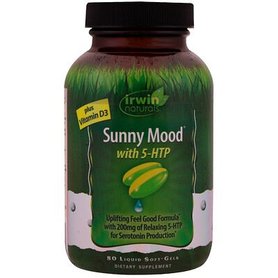 

Sunny Mood with 5-HTP, Plus Vitamin D3, 80 Liquid Soft-Gels