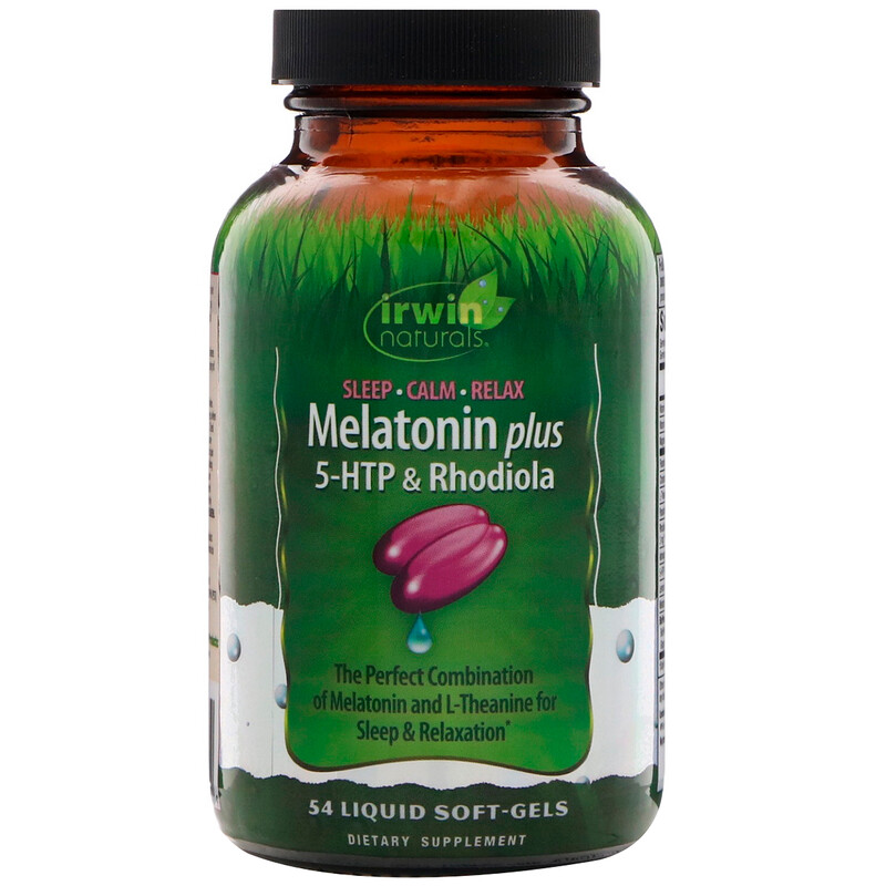 Irwin Naturals, Melatonin Plus, 5HTP & Rhodiola, 54 Liquid SoftGels