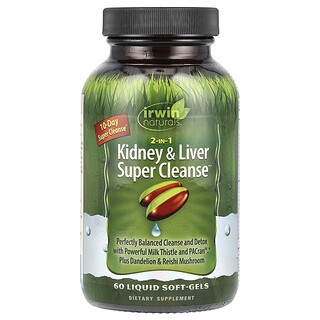 Irwin Naturals, 2-i-1 Nyre- og Lever Super Cleanse™, 60 flydende bløde gelkapsler