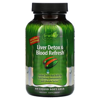 Irwin Naturals, Liver Detox & Blood Refresh（リバーデトックス＆ブラッドリフレッシュ）、液体ソフトジェル60粒