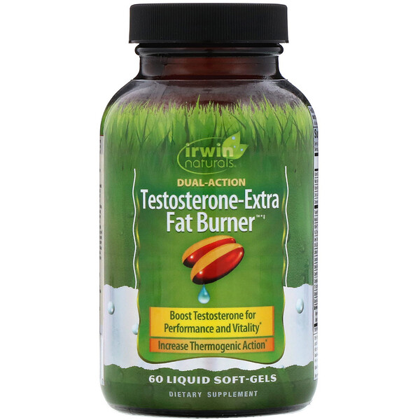 Irwin Naturals, Жиросжигающий комплекс Testosterone-Extra Fat Burner, 60 желатиновых капсул