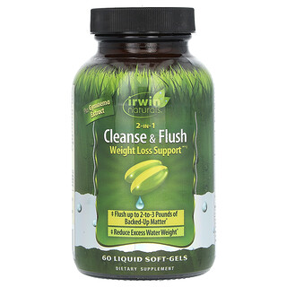 Irwin Naturals, 2-в-1 Cleanse & Flush Подкрепа за отслабване, 60 течни меки гелчета