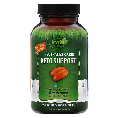 Irwin Naturals Neutralize-Carbs Keto Support, 75 Liquid Soft-Gels