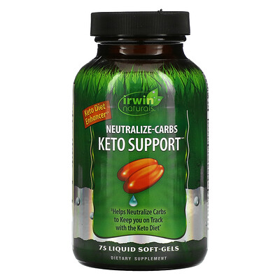 

Irwin Naturals Neutralize-Carbs Keto Support, 75 Liquid Soft-Gels