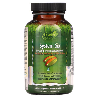 

Irwin Naturals System-Six, средство для снижения веса, 60 капсул с жидкостью