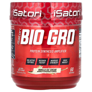 Isatori, Bio-Gro, Amplificateur de synthèse protéique, Crème glacée à la vanille, 114 g