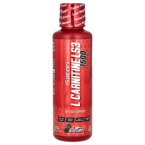 Isatori L-Carnitine LS3 1500, Mixed Berry, 16 fl oz (480 ml)