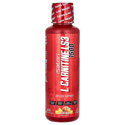 Isatori, L-carnitina LS3 1500, Malibu Beach, 1500 mg, 480 ml (16 oz. líq.)