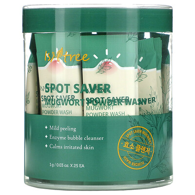 Isntree Spot Saver, Mugwort Powder Wash, 25 Packets 0.03 oz (1 g) Each