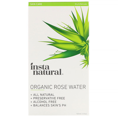 

Organic Rose Water, Alcohol-Free, 4 fl oz (120 ml)