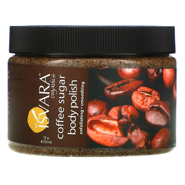 Isvara Organics‏, תכשיר ניקוי לגוף עם סוכר וקפה, 355 מ"ל (12 oz)