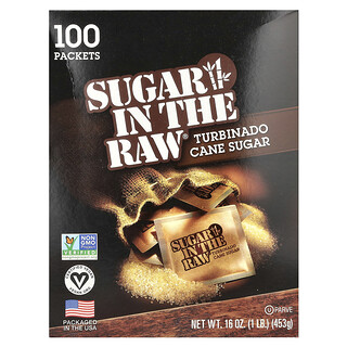 إن ذا رو‏, Sugar In The Raw® ، سكر قصب توربينادو ، 100 كيس ، 16 أونصة (453 جم)