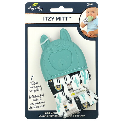 Купить Itzy Ritzy Itzy Mitt, пищевой силиконовый прорезыватель для зубов, от 3 месяцев, от ламы, 1 прорезыватель для зубов