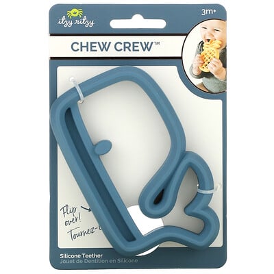 Купить Itzy Ritzy Chew Crew, силиконовый прорезыватель, для детей от 3 месяцев, для кита, 1 прорезыватель