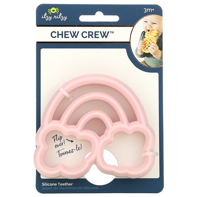 Itzy Ritzy Chew Crew, силиконовый прорезыватель для зубов, от 3 месяцев, цвет радуги, 1 прорезыватель