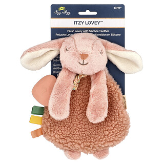 itzy ritzy, Itzy Lovey™, Mordedor Lovey de peluche con silicona, 0 meses en adelante, La conejita Ana, 1 mordedor