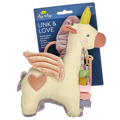 itzy ritzy Link & Love, Activity Plush with Teether, 0+ Months, Pegs`` 1 Teether