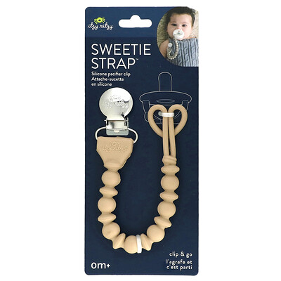 Product Image for itzy ritzy, Sweetie Strap , Silicone Pacifier Clip, 0 + Months, Toast, 1 Count