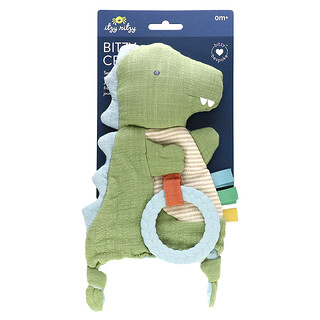 itzy ritzy, Bitzy Crinkle, Sensory Crinkle Toy with Teether, 0 Μήνες+, Dino , 1 Count