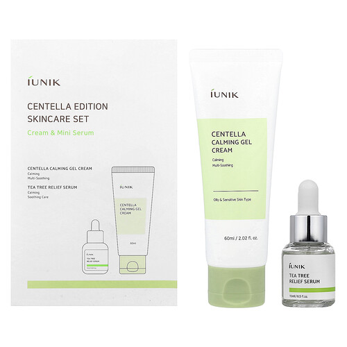 iUNIK, Centella Edition Skincare Set, Cream & Mini Serum, 2 Piece Set