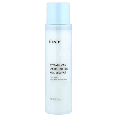 iUNIK, Beta-Glucan Lacto Barrier Milk Essence, Beta-Glucan Lacto Barrier Milk Essence, trockene und empfindliche Haut, 200 ml (6,7 fl. oz.)