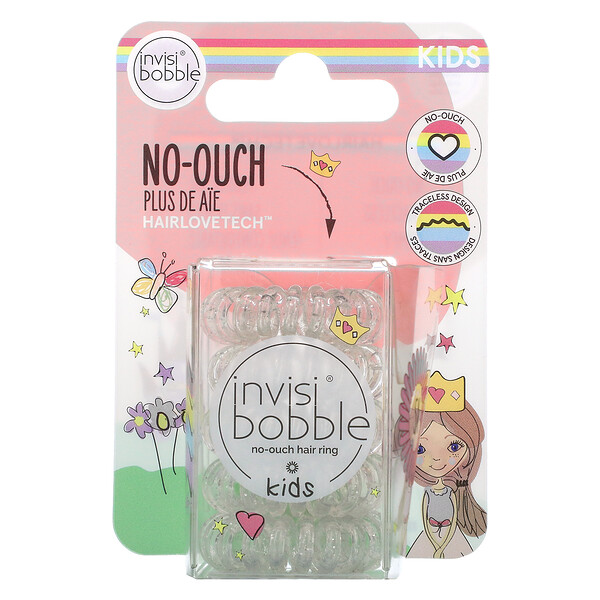 Kids, No Ouch Hair Ring, Princess Sparkle, 5 Pack