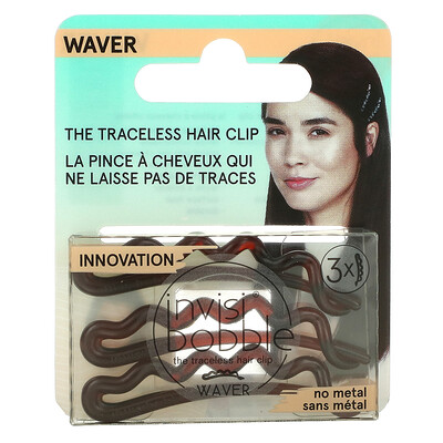 Invisibobble Waver, бесследная заколка для волос, для темного оттенка, 3 шт. В упаковке