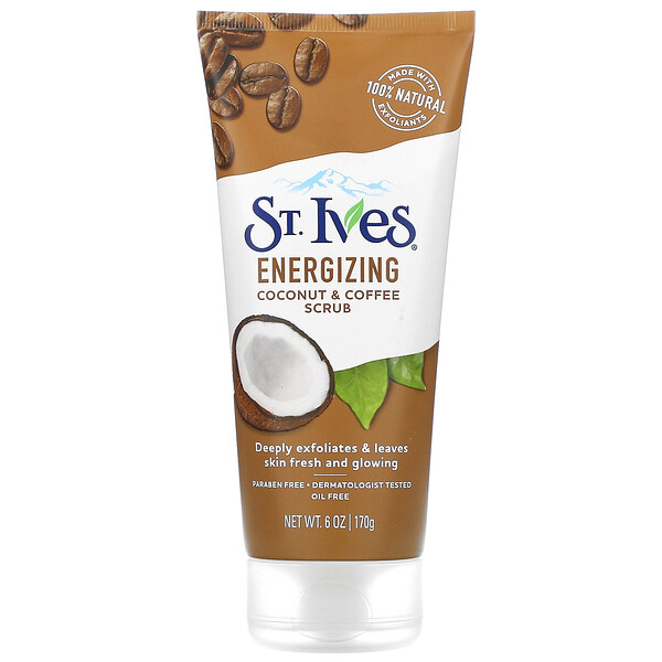St. Ives, エナジャイジングココナッツ&コーヒースクラブ、170g(6オンス)