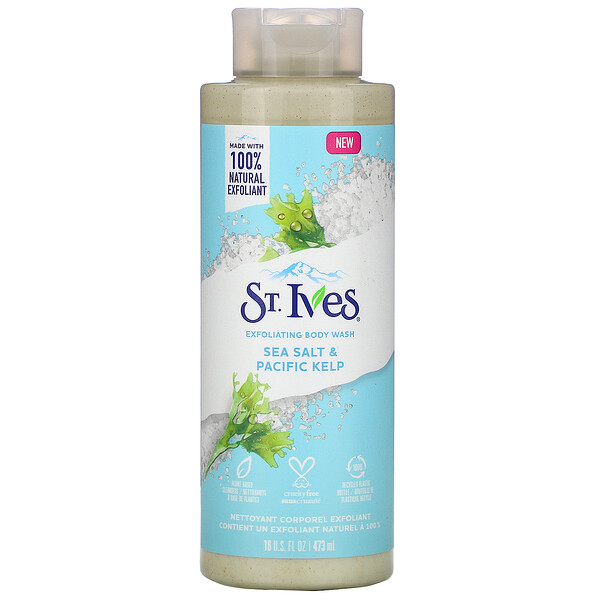 St. Ives‏, Exfoliating Body Wash, Sea Salt & Pacific Kelp, 16 fl oz (473 ml)