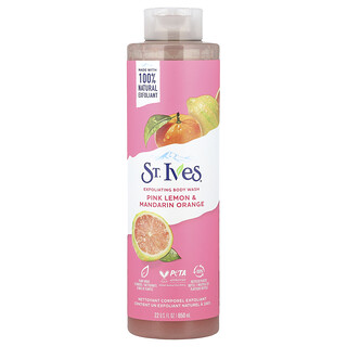 St. Ives, Sabun Mandi Cair yang Mengeksfoliasi, Lemon Merah Muda & Jeruk Mandarin, 650 ml (22 ons cairan)