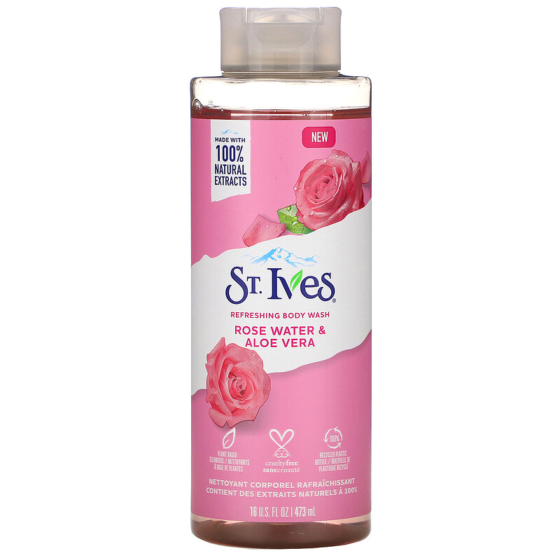 St. Ives, Refreshing Body Wash, Rose Water & Aloe Vera, 16 fl oz (473 ml) iHerb
