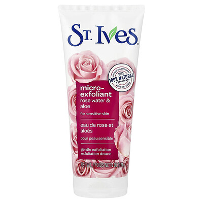 Product Image for St. Ives, Micro-Exfoliant, Rose Water & Aloe, For Sensitive Skin, 6 oz (170 g)