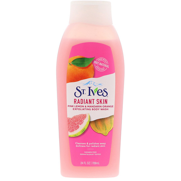 St. Ives, Radiant Skin Exfoliating Body Wash, Pink Lemon & Mandarin