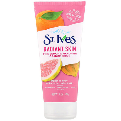 St. Ives Radiant Skin, скраб для тела «Розовый лимон и мандарин», 170 г (6 унций)