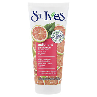 St. Ives, Scrub Eksfoliasi, Lemon Merah Muda & Mandarin, 170 g (6 ons)