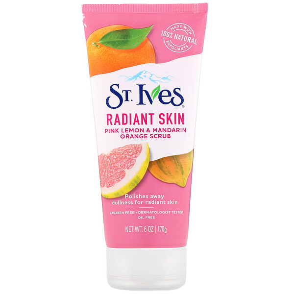 St. Ives‏, פילינג לעור זוהר, בניחוח לימון ורוד ומנדרינה, 170 ג"ר (6 אונקיות)