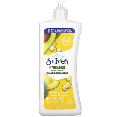 St. Ives Hydrating Body Lotion, Vitamin E & Avocado, 21 fl oz (621 ml)
