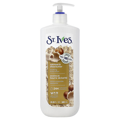 St. Ives, Loción corporal calmante, Avena y manteca de karité, 600 ml (20,28 oz. líq.)