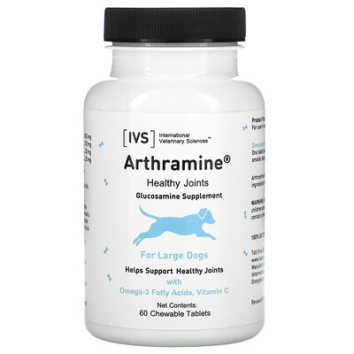 International Veterinary Sciences Arthramine, Glucosamine Supplement, For Large Dogs, 60 Chewable Tablets