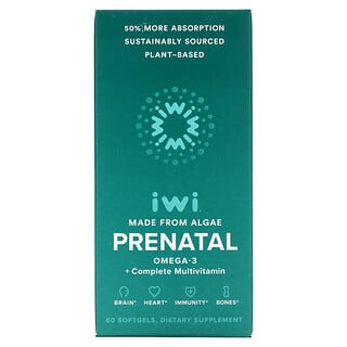 iWi, 임신부 오메가3 + 컴플리트 종합비타민, 소프트젤 60정