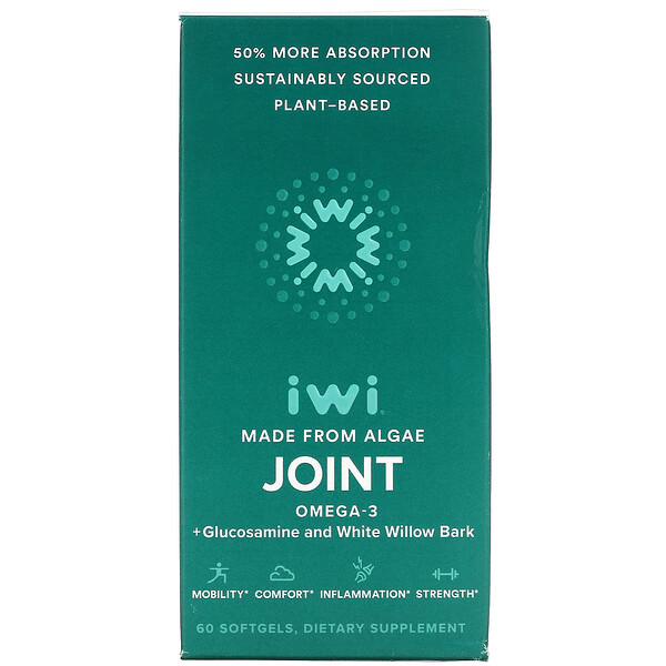 Joint, Omega-3 + Glucosamine and White Willow Bark, 60 Softgels