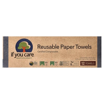 Product Image for If You Care, Reusable Paper Towels, 12 Towels