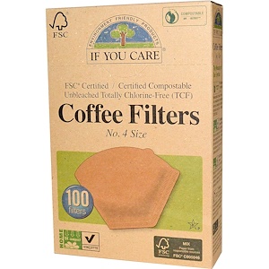 Купить If You Care, Фильтры для кофе, № 4 размер 100 фильтров  на IHerb