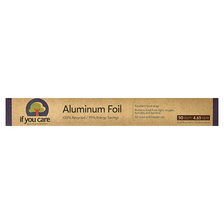 If You Care, 100% Recycled Aluminum Foil, 50 sq ft (52.49 ft x 42 in)