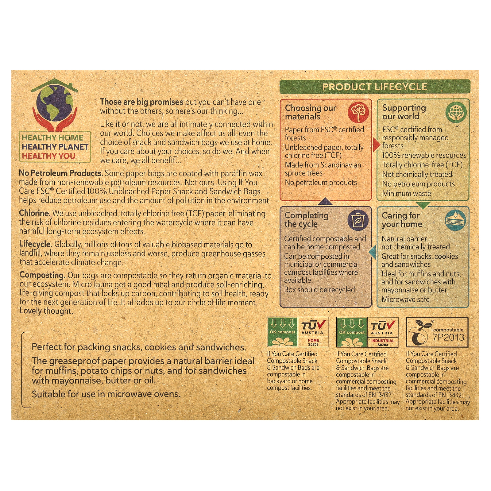 Snack- und Sandwichbeutel aus Papier, 48 Beutel - Bild 2 von 3