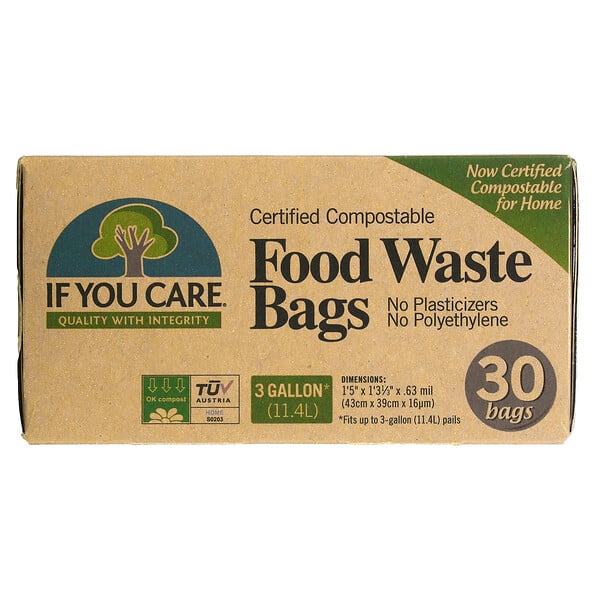 If You Care‏, Food Waste Bags, 3 Gallon, 30 Bags