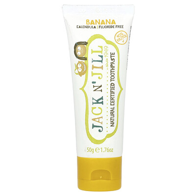 Jack N' Jill , Natural Certified Toothpaste, Months+, Banana, 1.76 Oz (50 G) Size 6