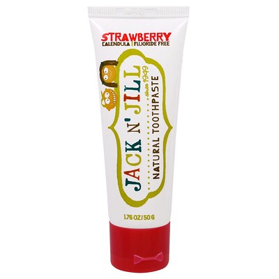 Jack n' Jill Натуральная зубная паста, с сертифицированной органической клубникой, 1,767 унции (50 г)