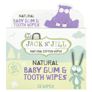 Jack n' Jill, 天然嬰兒牙齦牙齒濕巾，25 片獨立包裝的濕巾