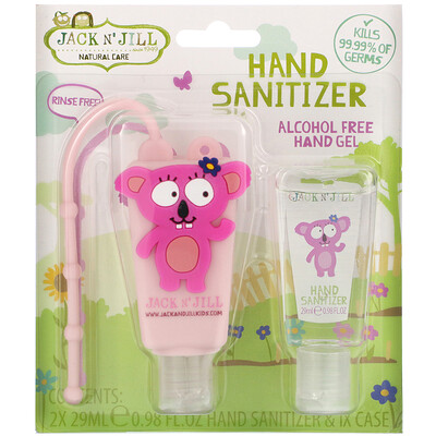 Jack n' Jill Hand Sanitizer, Koala, 2 Pack, 0.98 fl oz (29 ml) Each and 1 Case